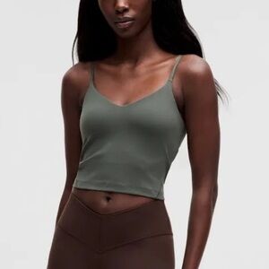 Lululemon Align Cropped Cami Tank A/B Cup Size 0 NWT Green